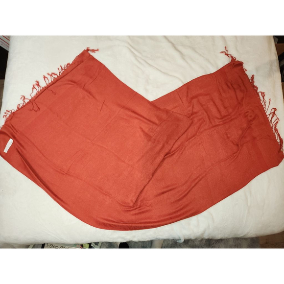 Orange Pashmina Silk Scarf Women - Picture 2 of 5
